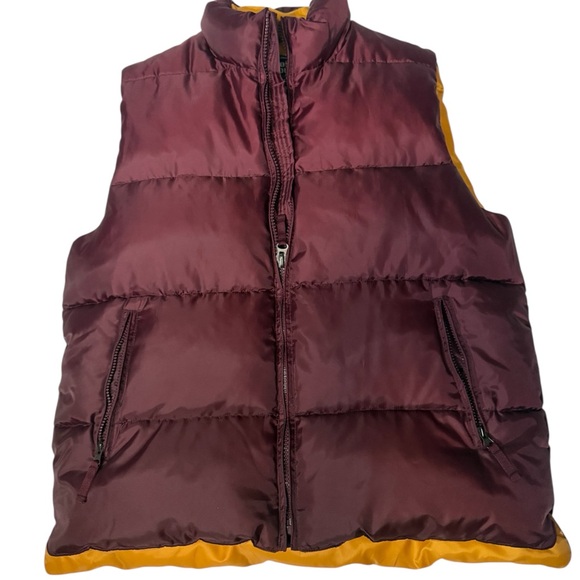 Steve & Barry's Other - Vintage Steve & Barry's Puffer Vest L Double Down Maroon Outside, Orange Inside